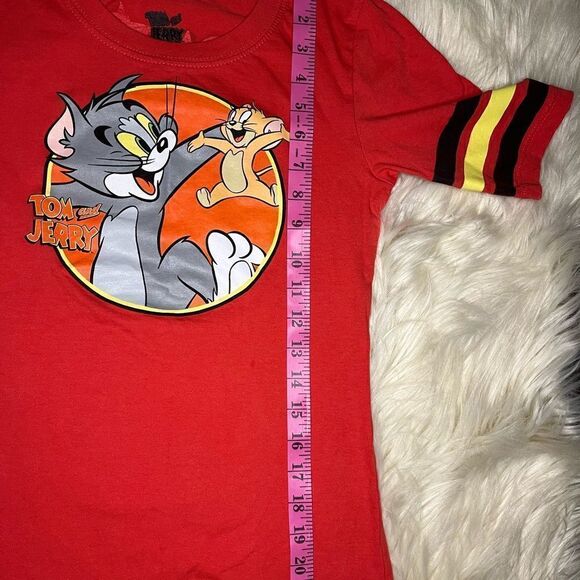 Tom & Jerry red Stripe Sleeve Hockey Tee sz small - Picture 8 of 8